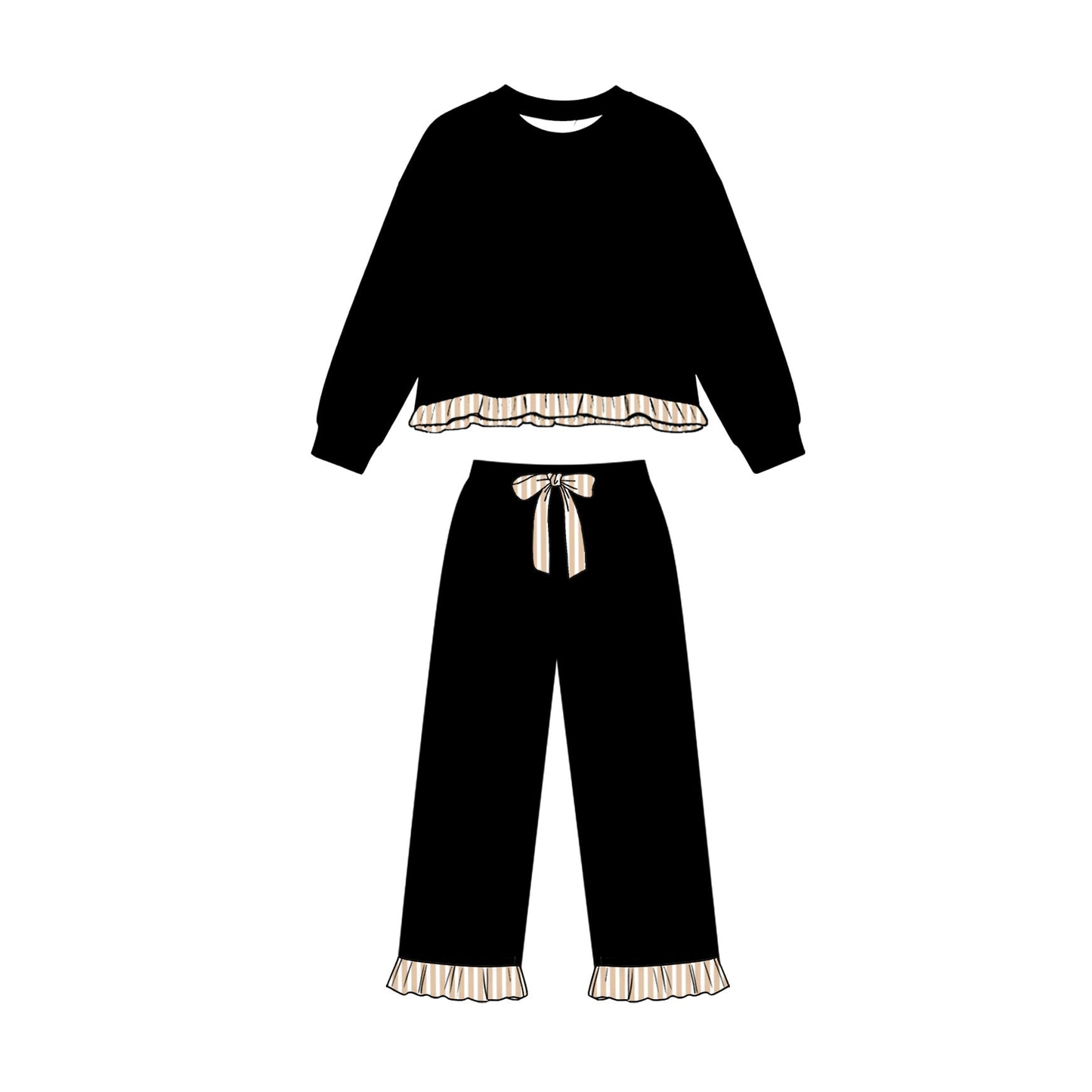 Girl long sleeve sweatshirt top matching pants clothes wholesale kids clothes preorder