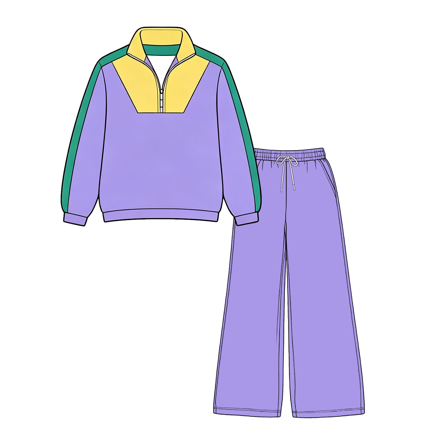Adult Women Mardi Gras long sleeve top pants yoga outfit preorder