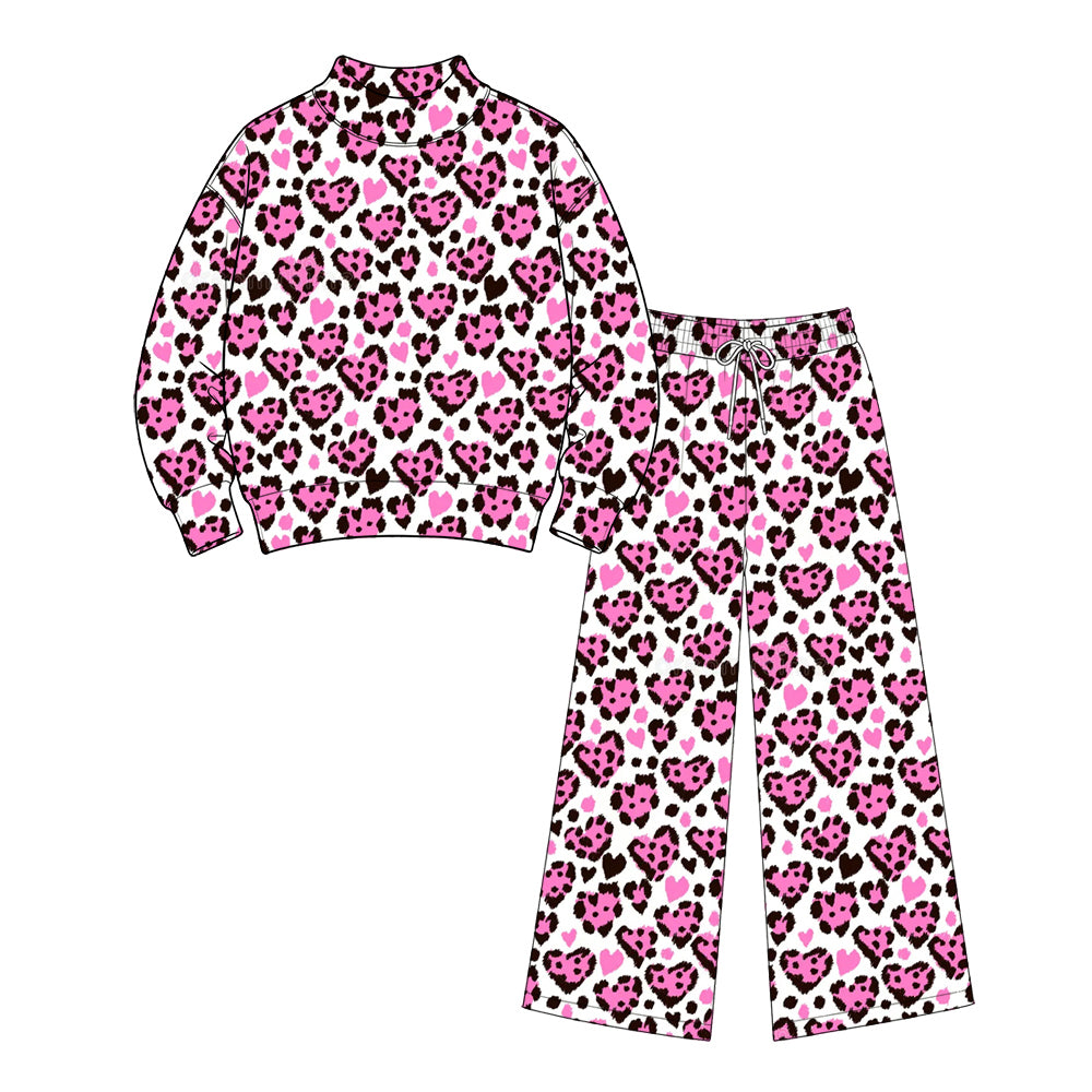 Adult Women Valentines day heart print long sleeve outfit preorder