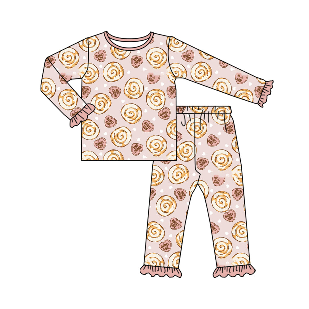 Valentines day heart print girl long sleeve outfit preorder