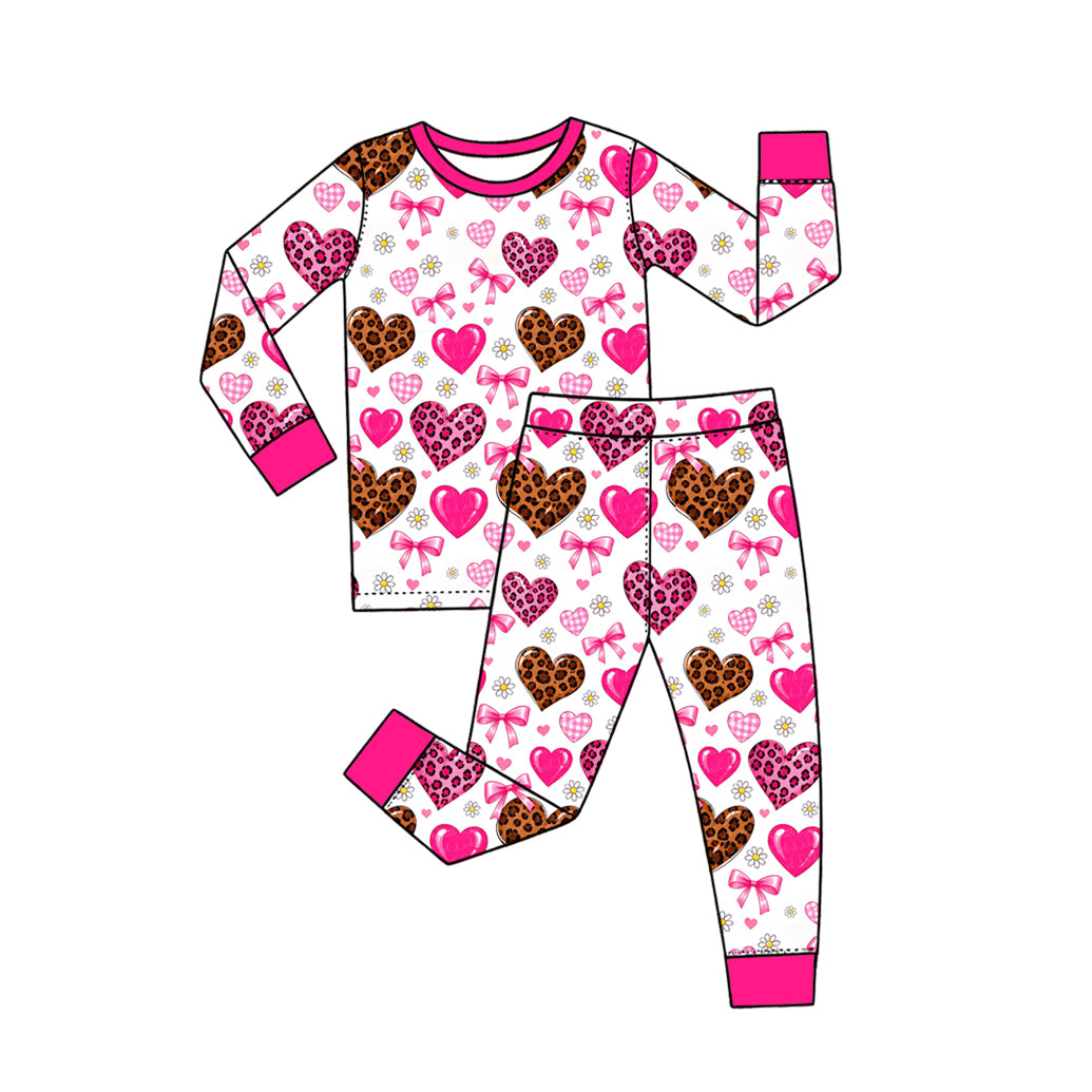 Valentines day red heart girl long sleeve outfit preorder