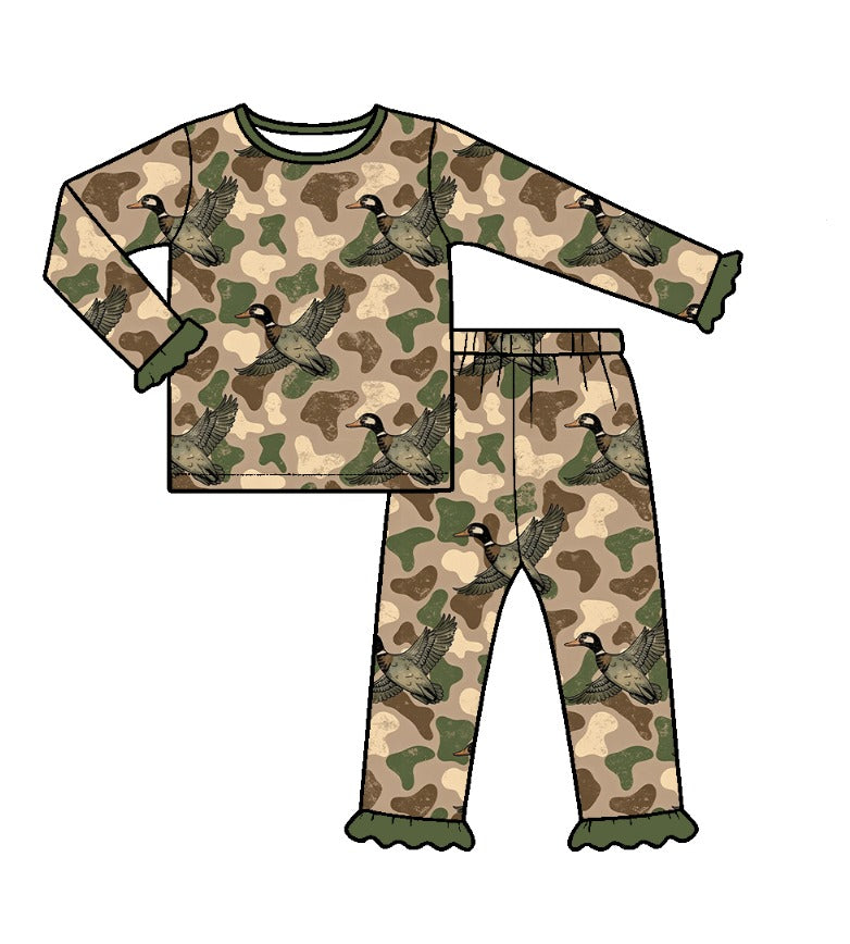 Duck camo print boy long sleeve outfit preorder