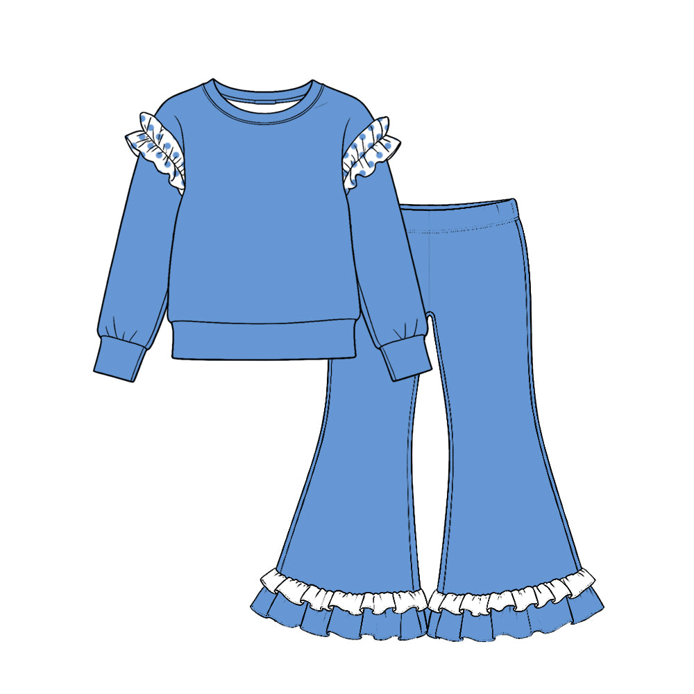 Dark blue color girl long sleeve outfit preorder