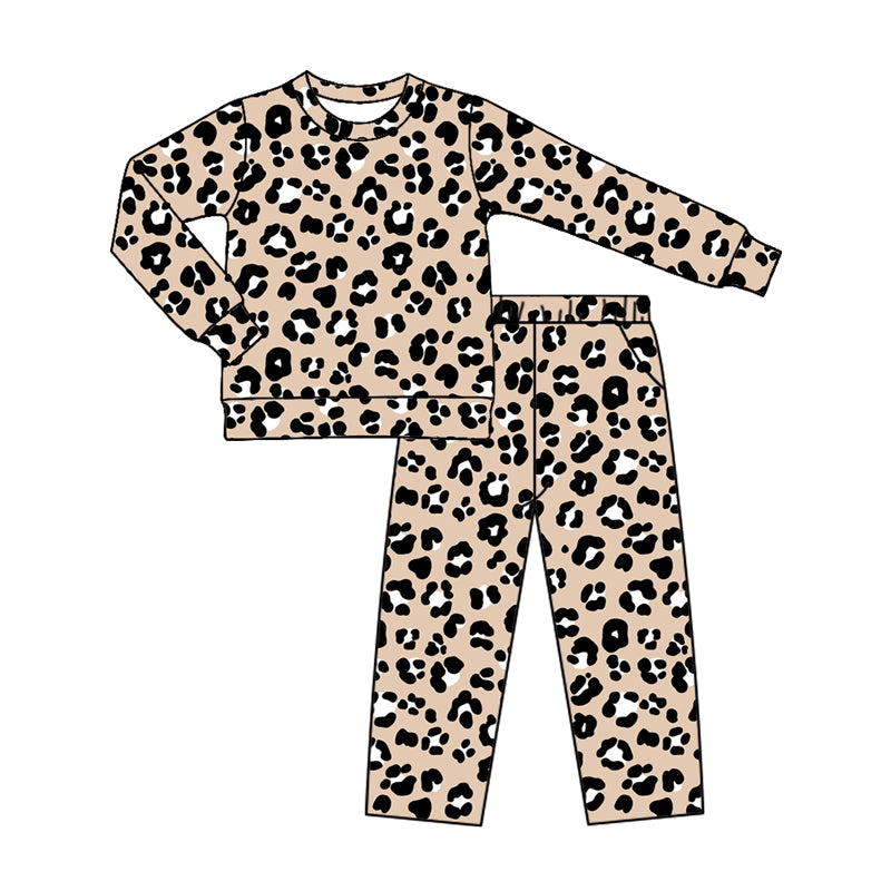 Leopard print girl long sleeve outfit preorder