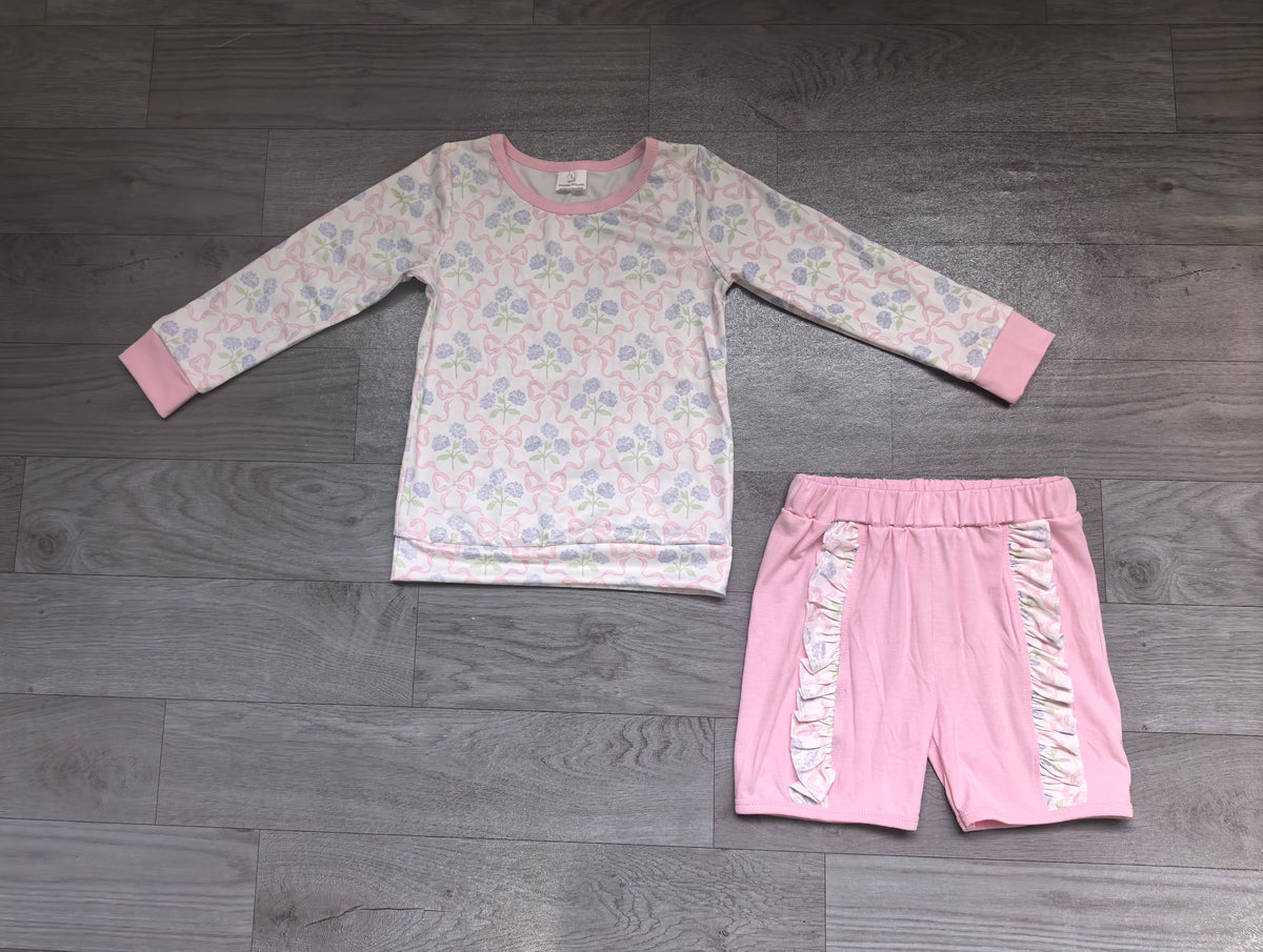 Girls floral top matching shorts outfit preorder