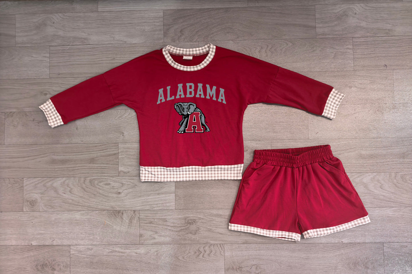 ALABAMA long sleeve pullover vinyl top matching shorts girls outfit preorder