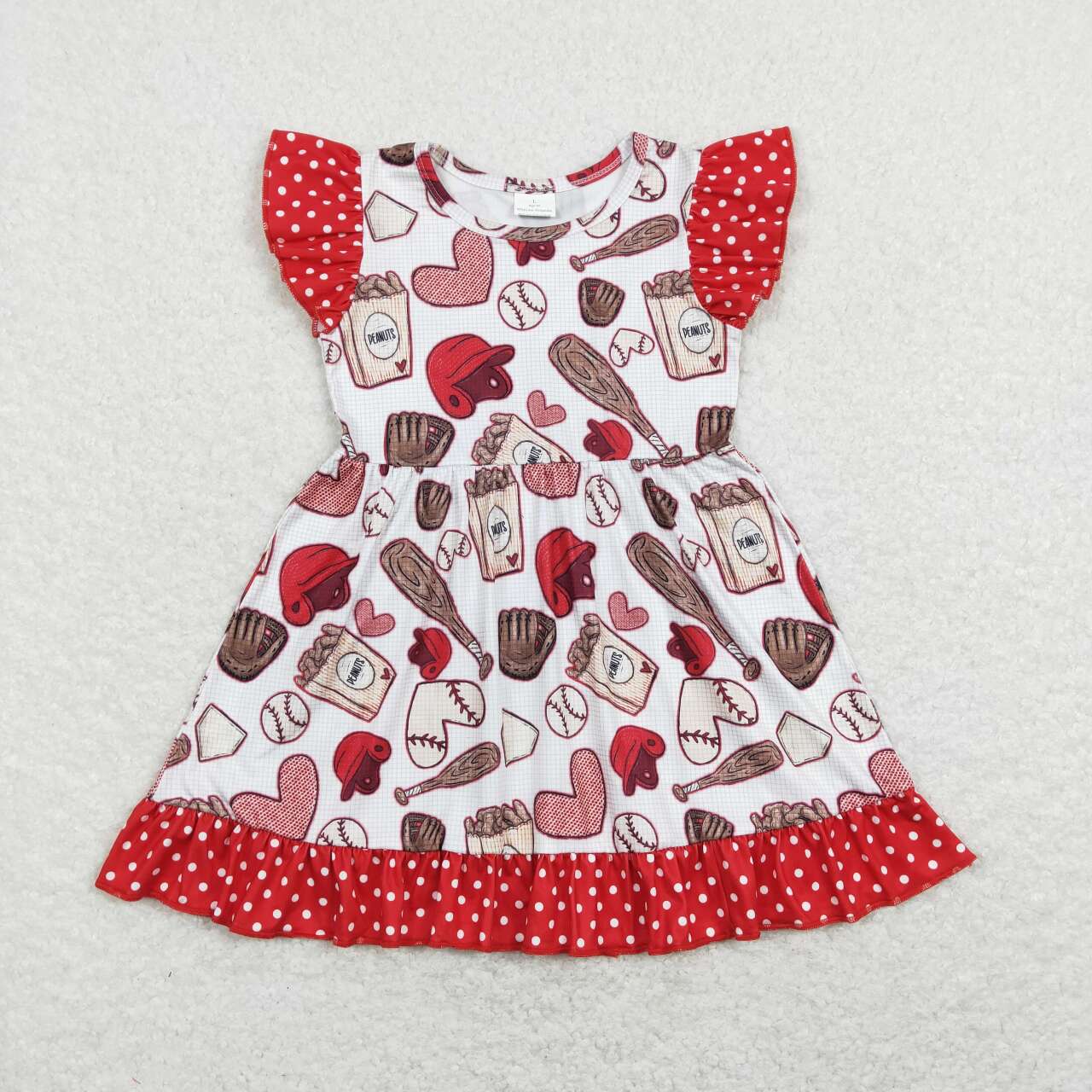 baby girls baseball valentines heart dress