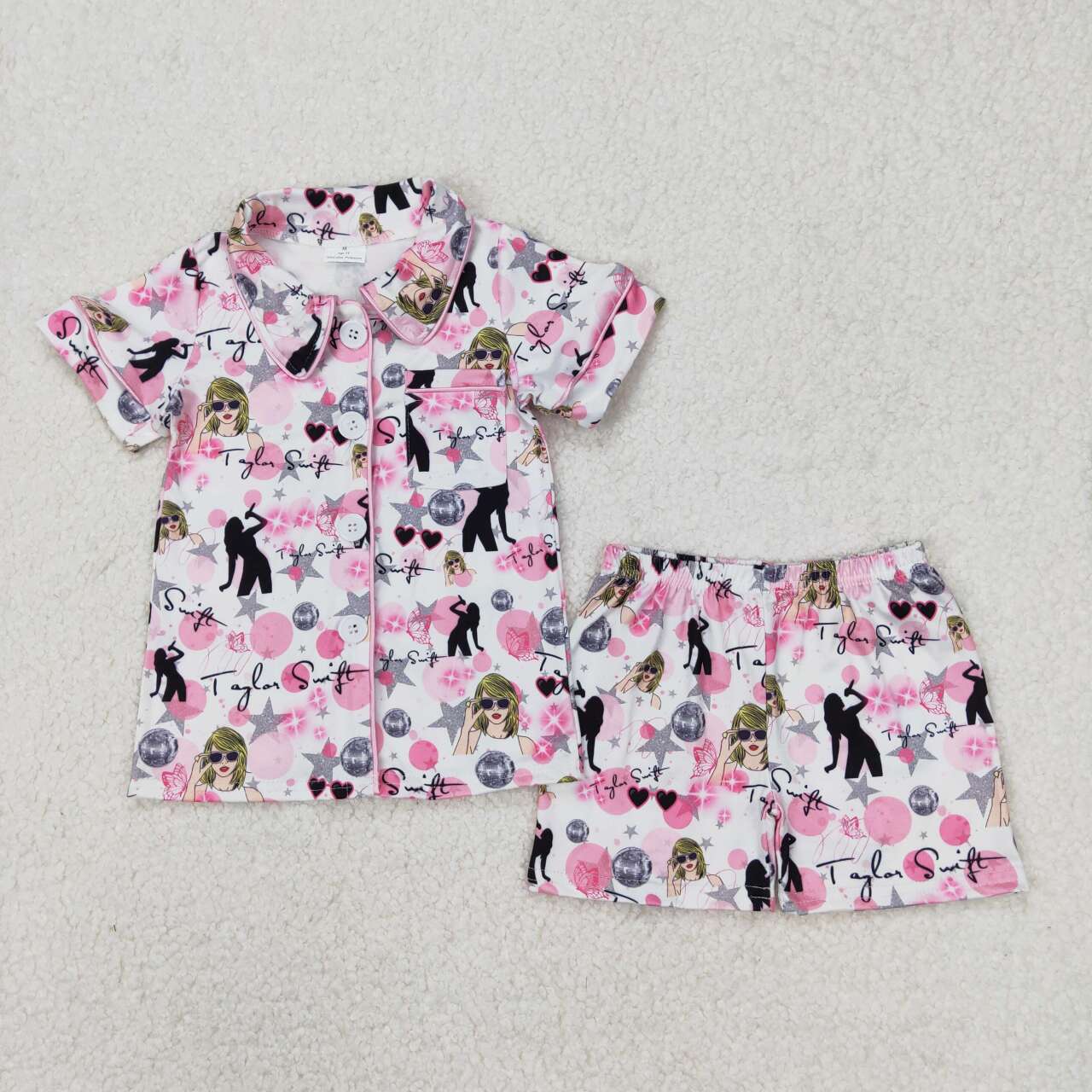 Country music singer girls short sleeve pajama outfit