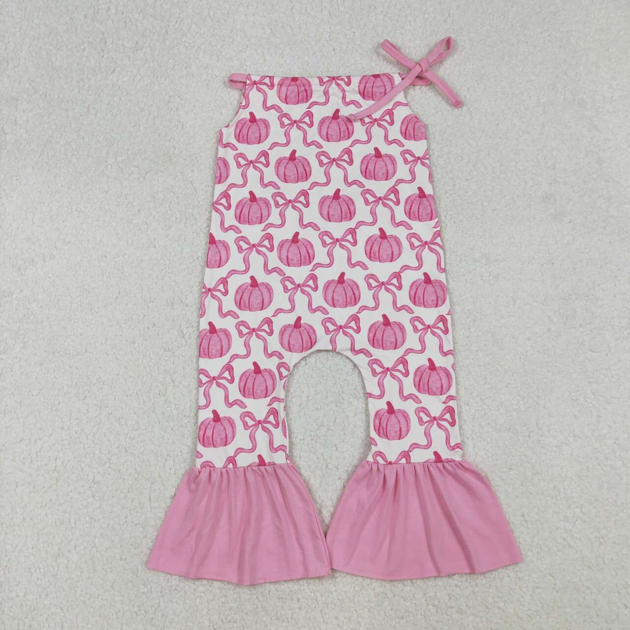 Toddle girls pink pumpkin design jumpsuit