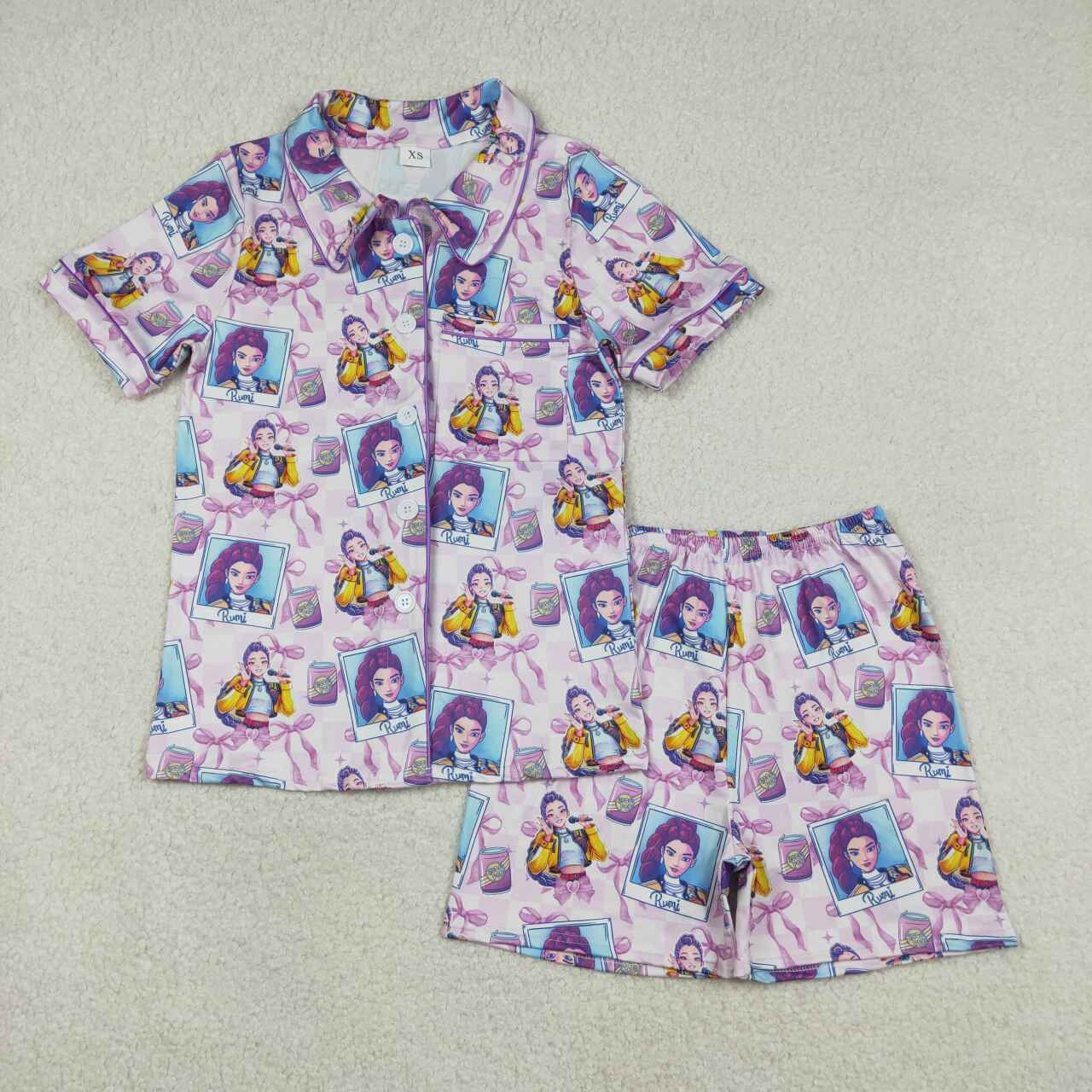 Adult women movie design short sleeve pajama set