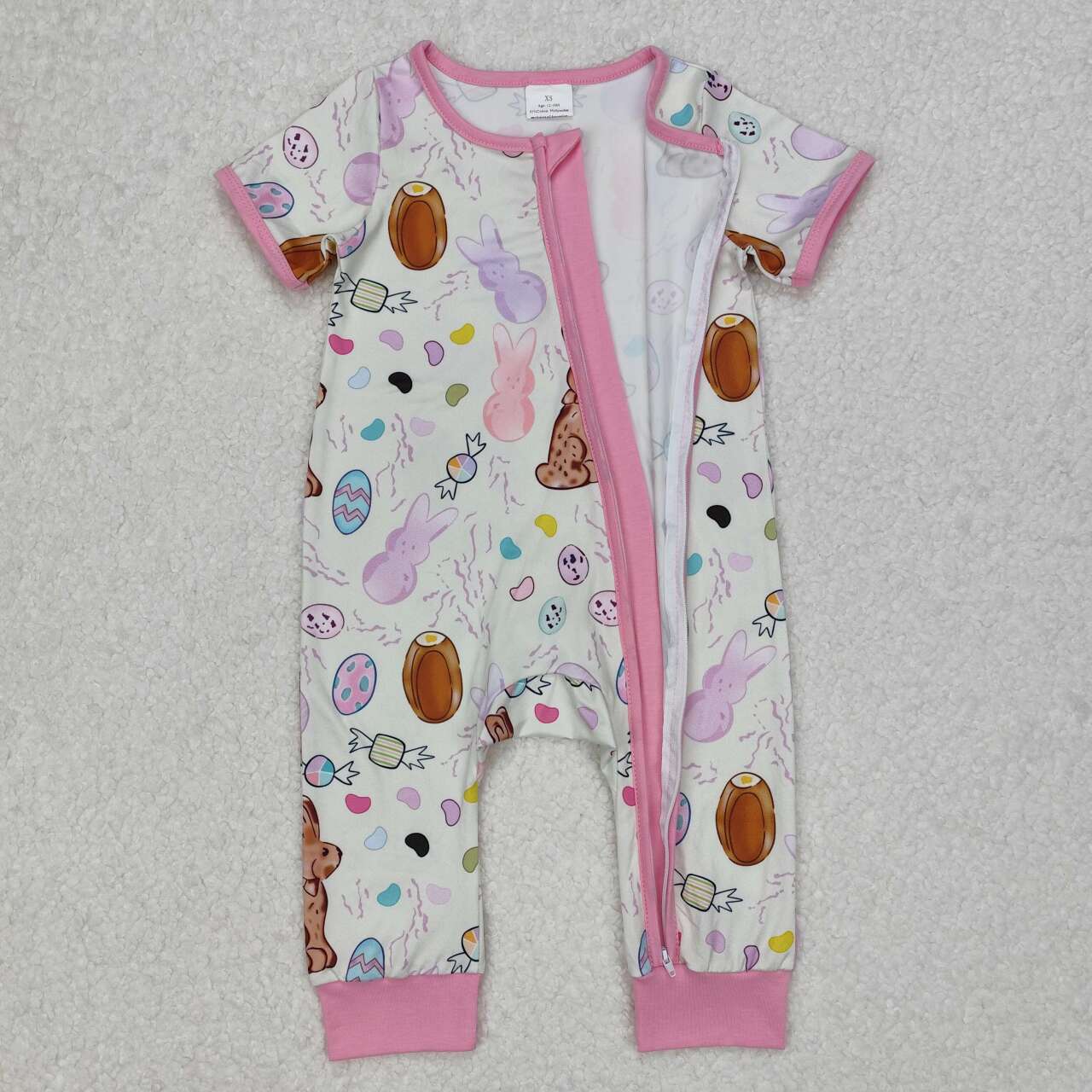Toddle girls Easter bunny zip romper