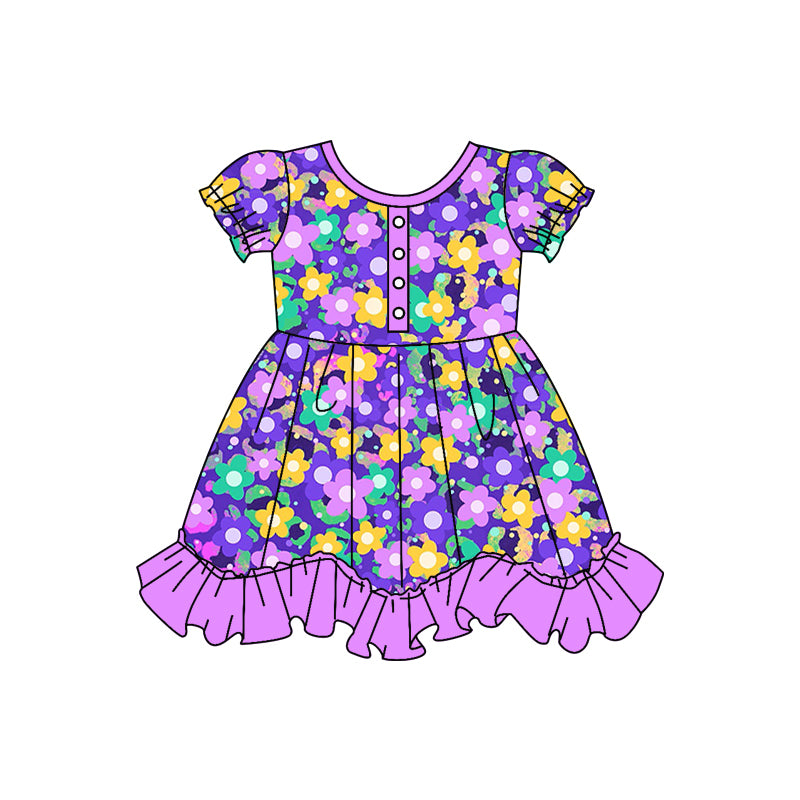 baby girls purple floral summer dress preorder