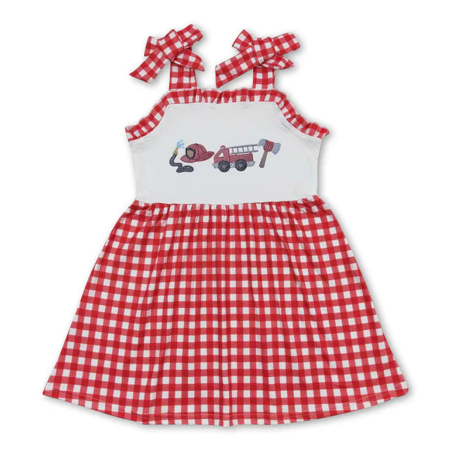 khahi gingham duck huting dress