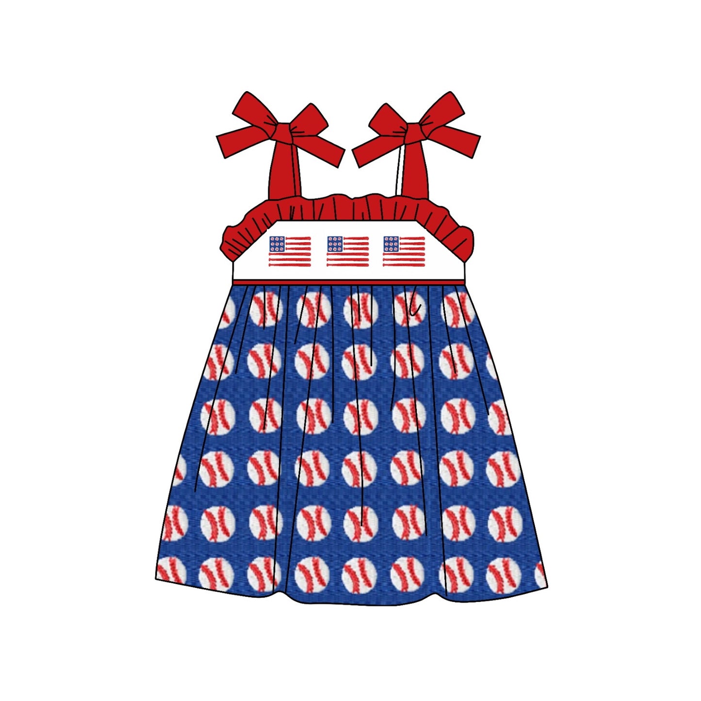 American flag girl july 4th dress preorder