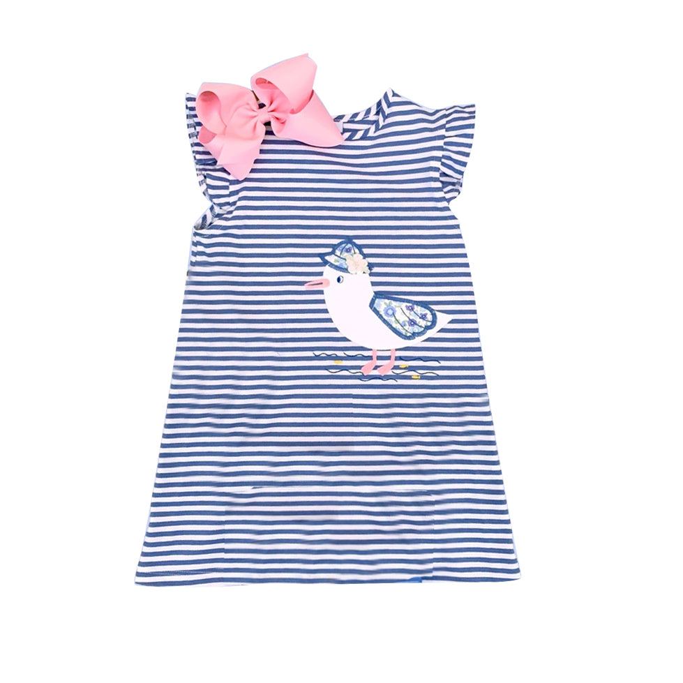 blue stripes sea brid design dress preorder