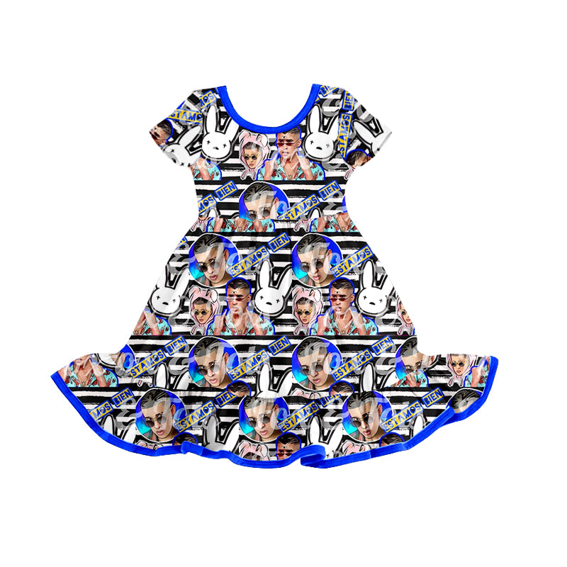 bad bunny popular singer short sleeve dress preorder