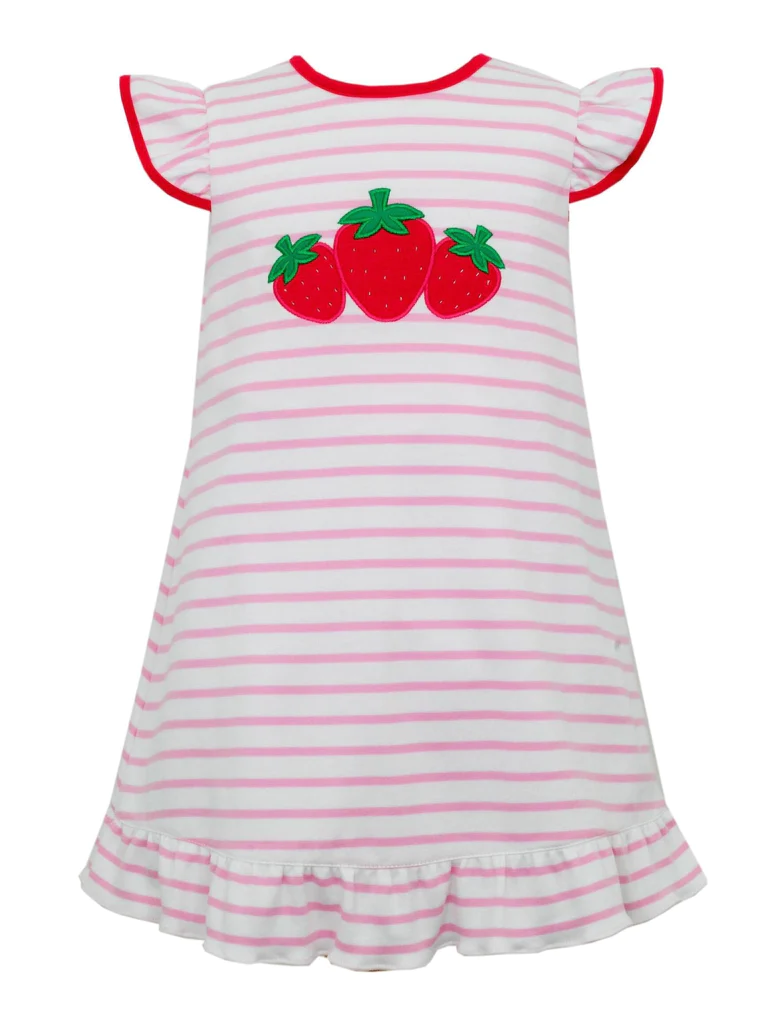 pink stripes strawberry dress preorder