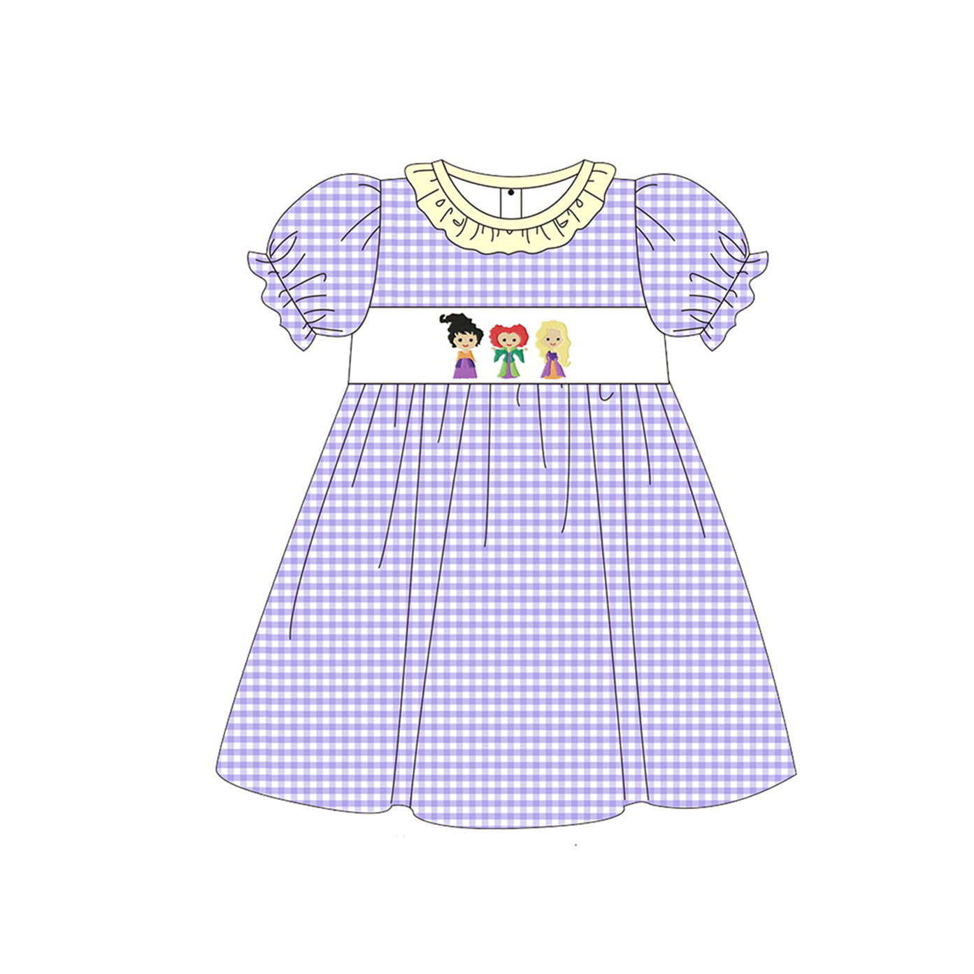 lavender plaid halloween witches dress preorder