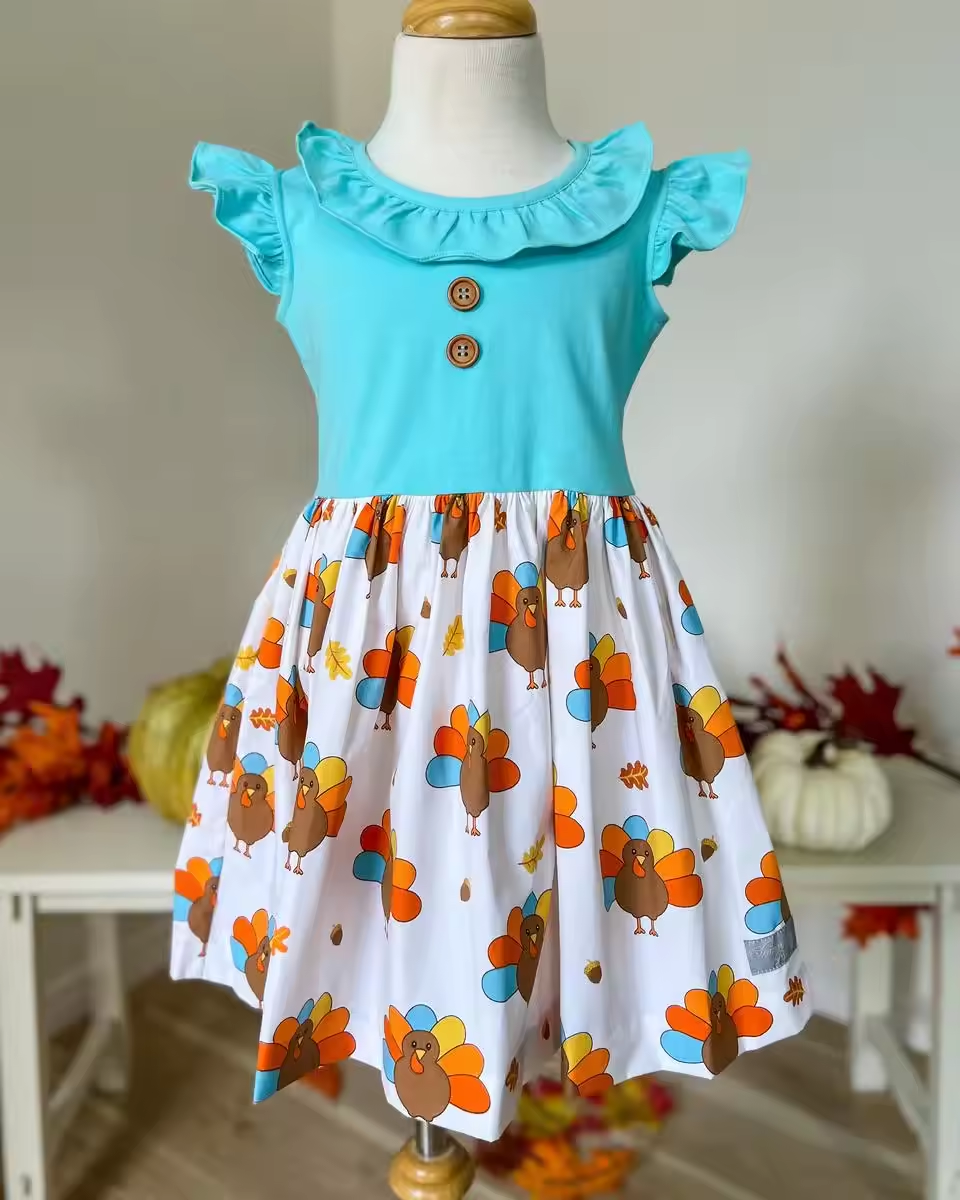 Baby girl thanksgiving turkey dress preorder