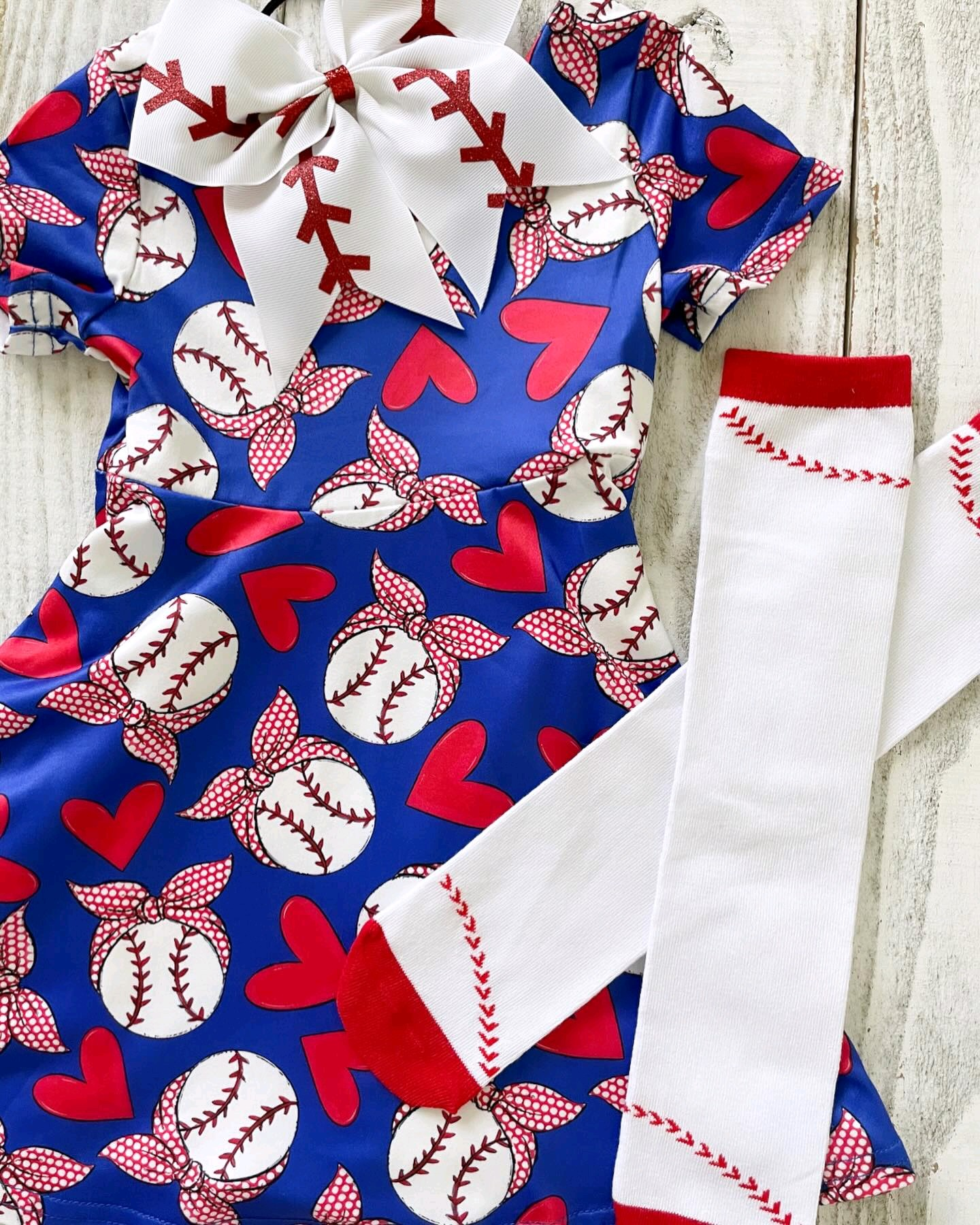 Infant baby girl baseball game day dress preorder