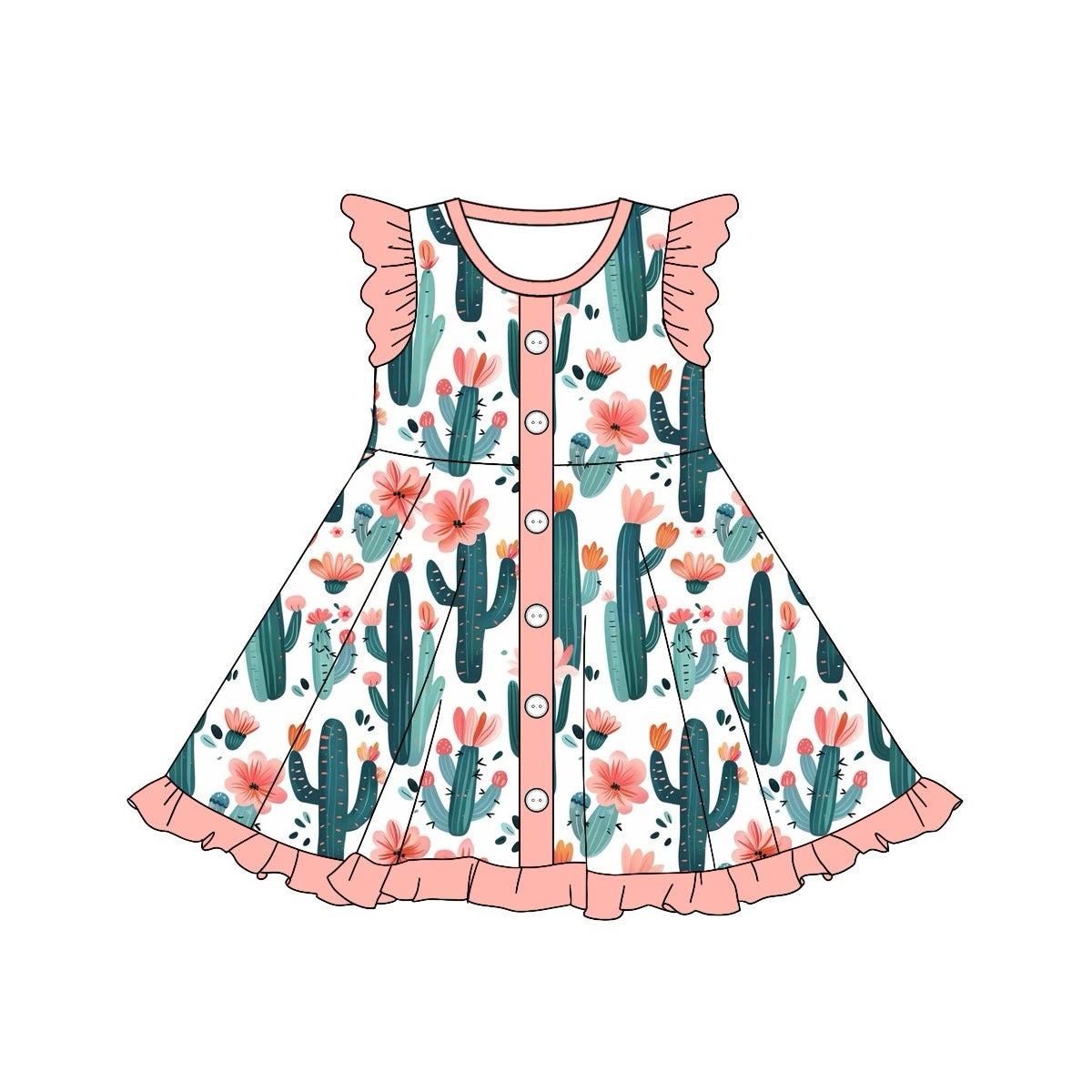 Western cactus cowgirl summer dress preorder