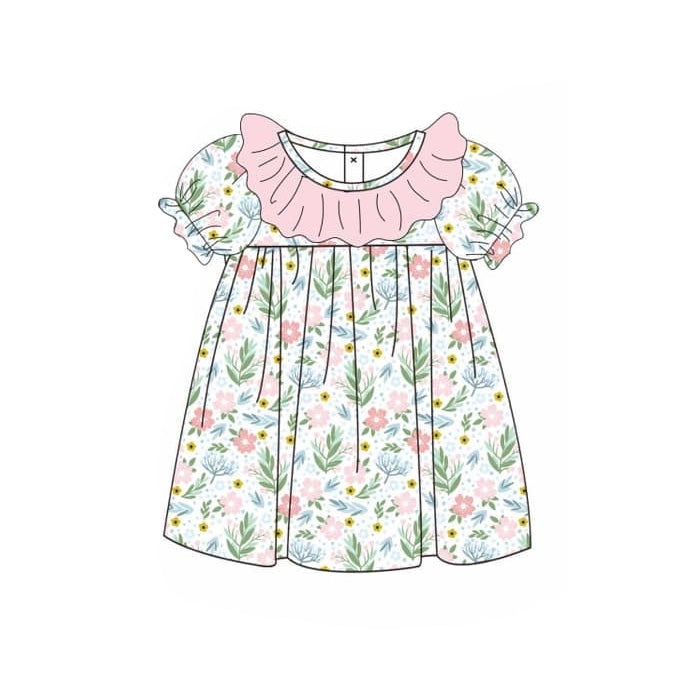 Pink flower baby girls summer dress preorder