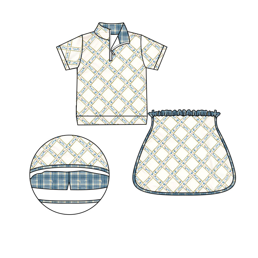 Baby girls flowers top matching skirt dress preorder