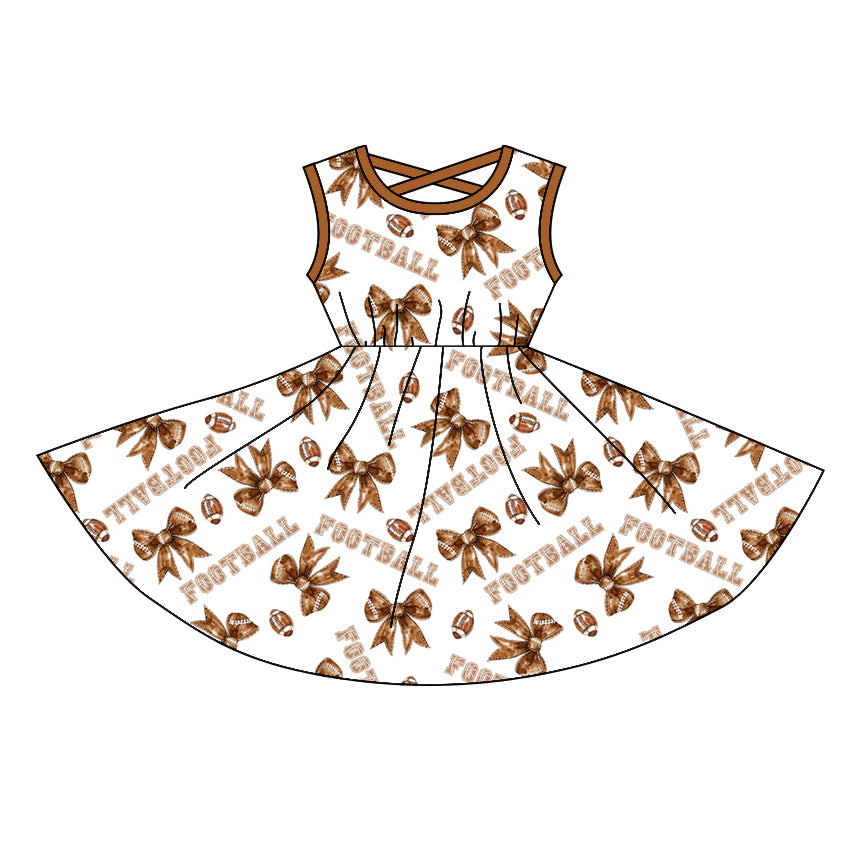 Baby girl football bow summer dress preorder