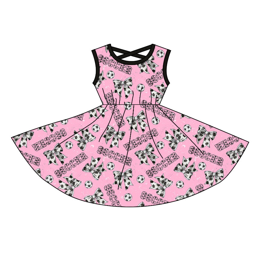 Baby girl soccer bow summer dress preorder