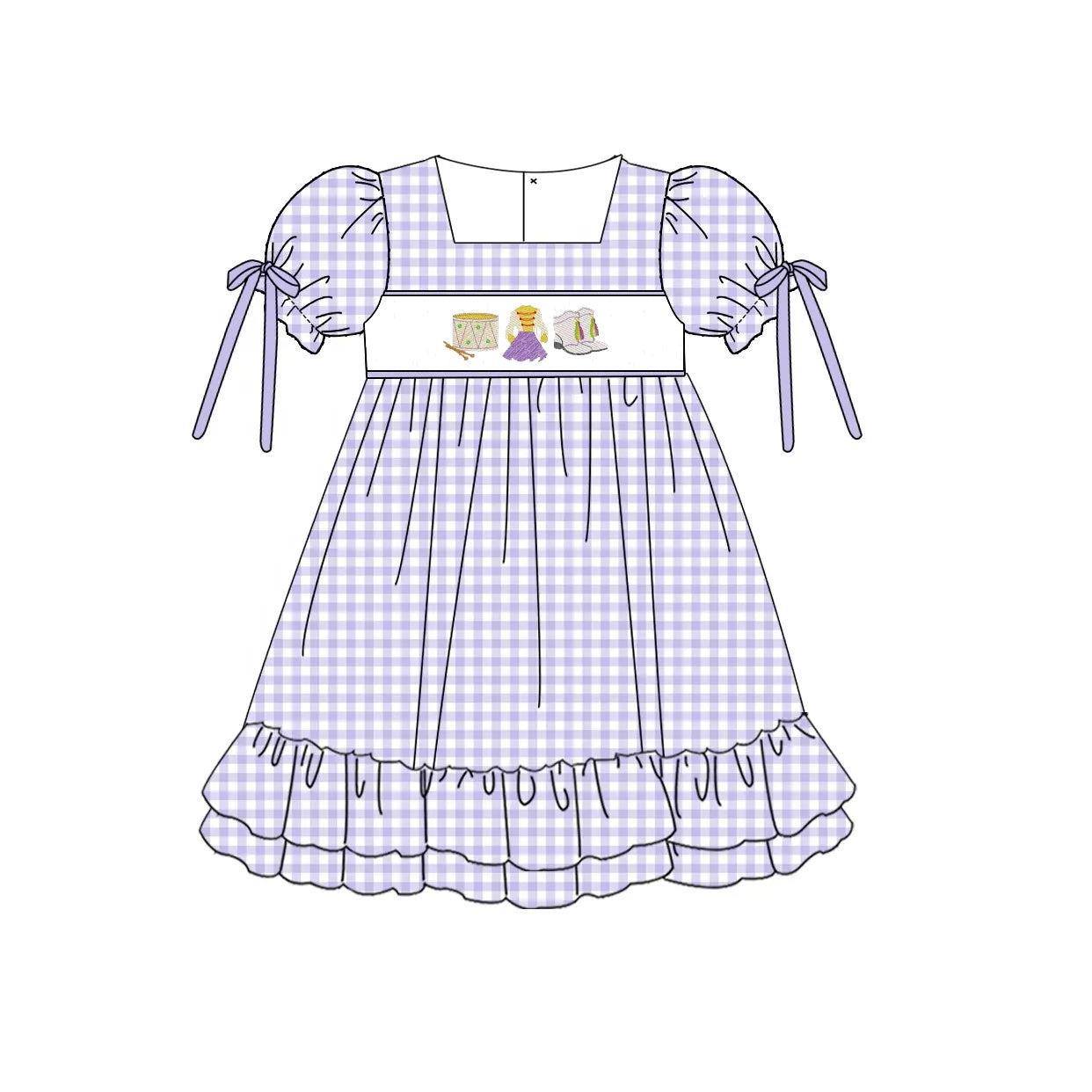 Toddle baby girl Mardi Gras holiday dress preorder