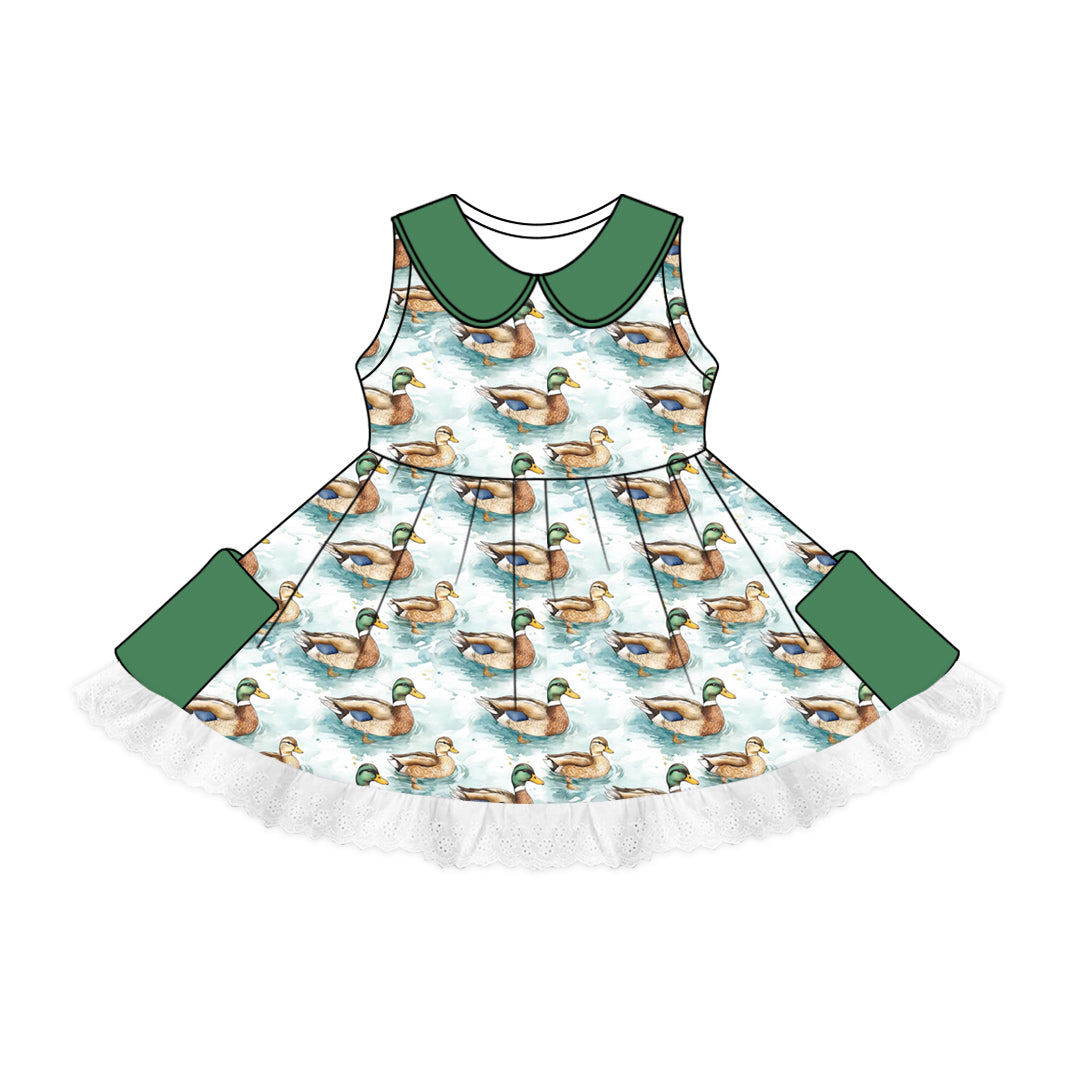 Mallard duck baby girls summer dress preorder
