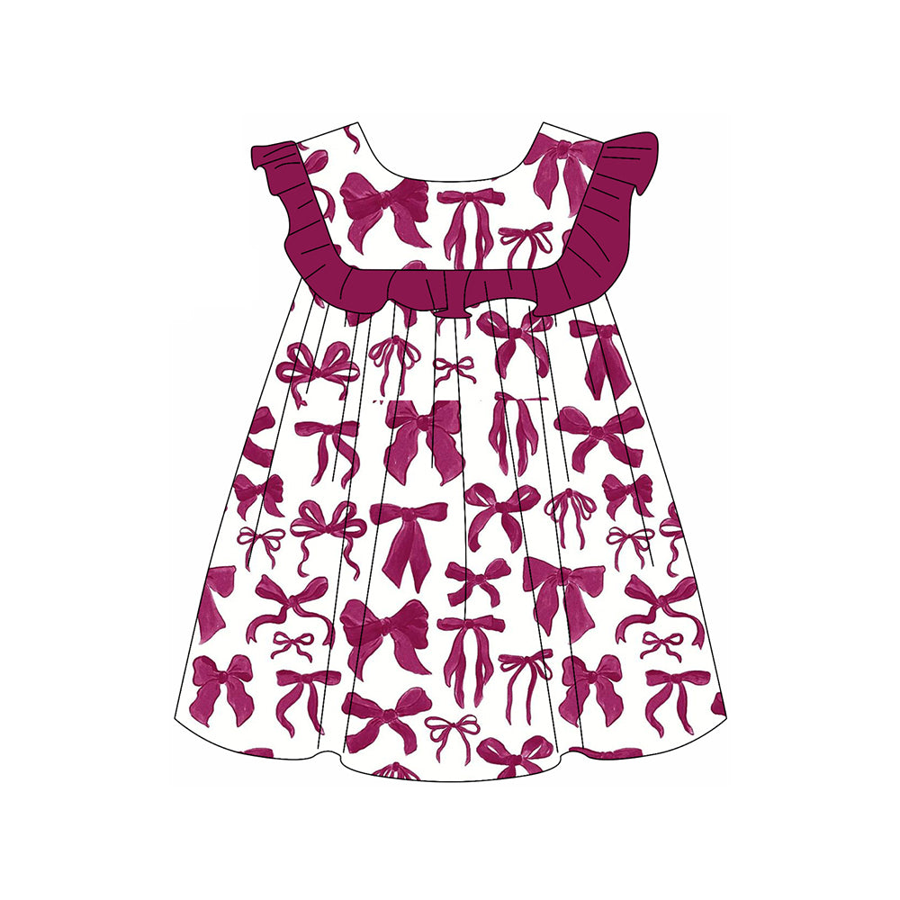 Baby girls wine bow summer dress preorder