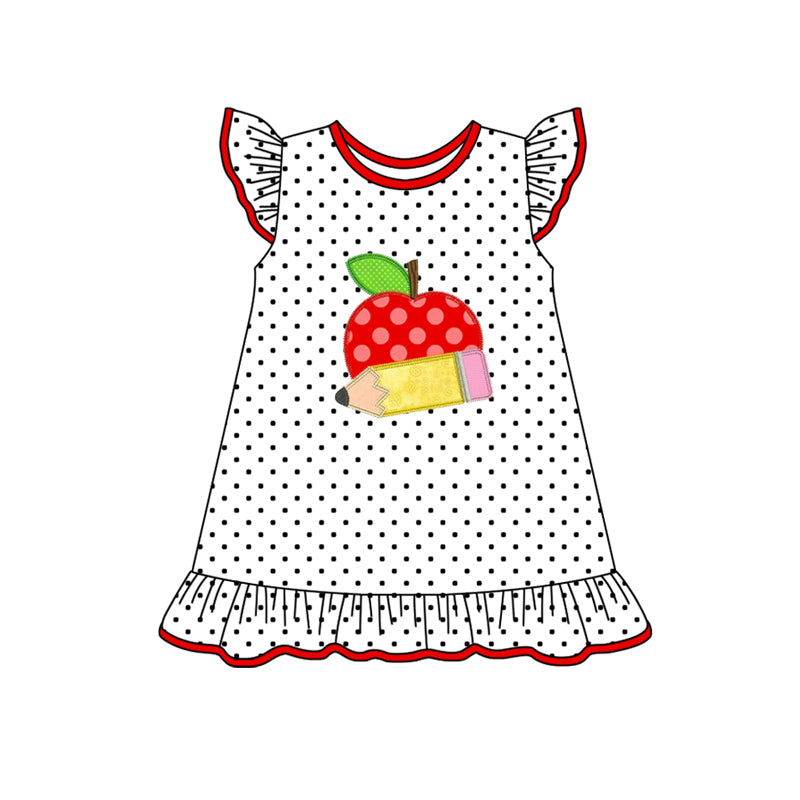 Toddle baby girls pencil apple back to school dress preorder