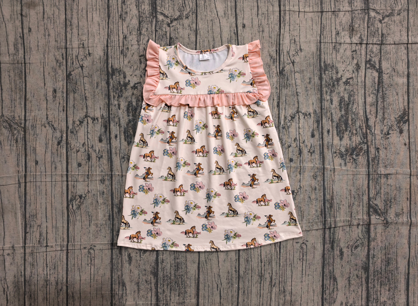 Cowgirls western horse floral dress preorder