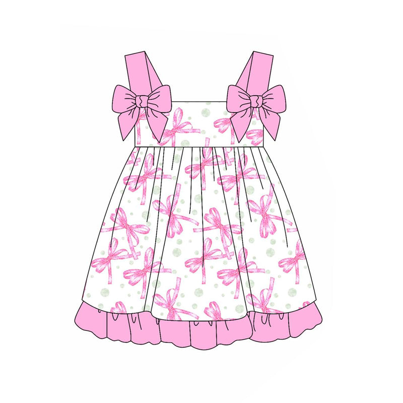 Toddle baby girls pink bow dress preorder