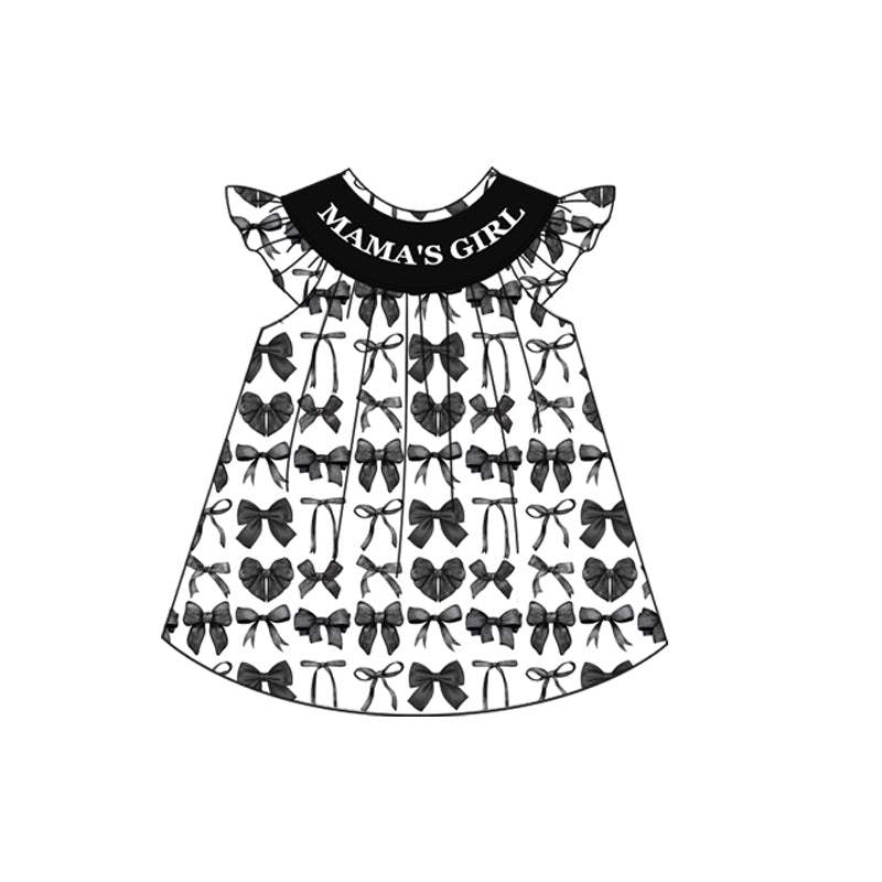 Mamas girl black bow summer dress preorder