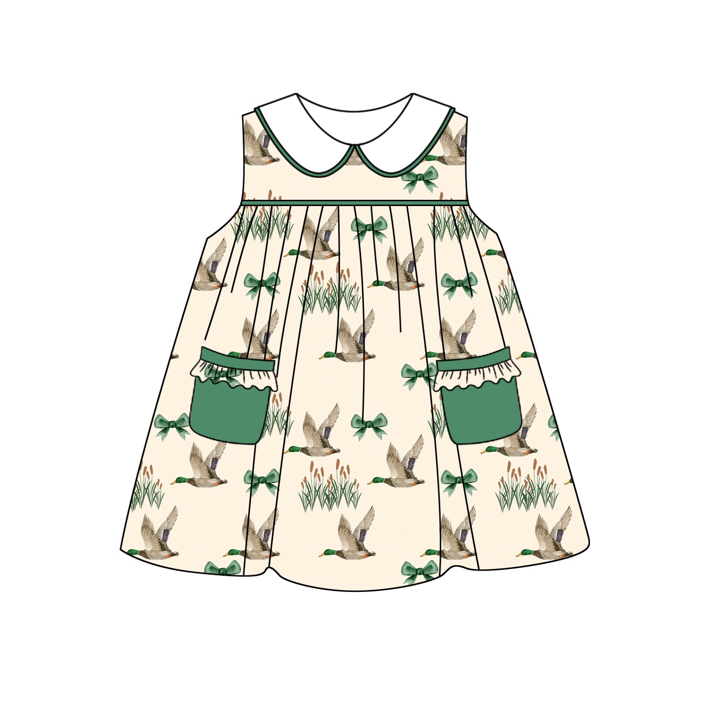 Baby girl mallard duck summer dress preorder