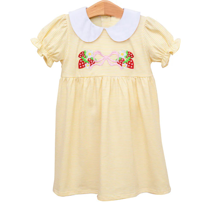 Toddle baby girl pink bow strawberry summer dress preorder