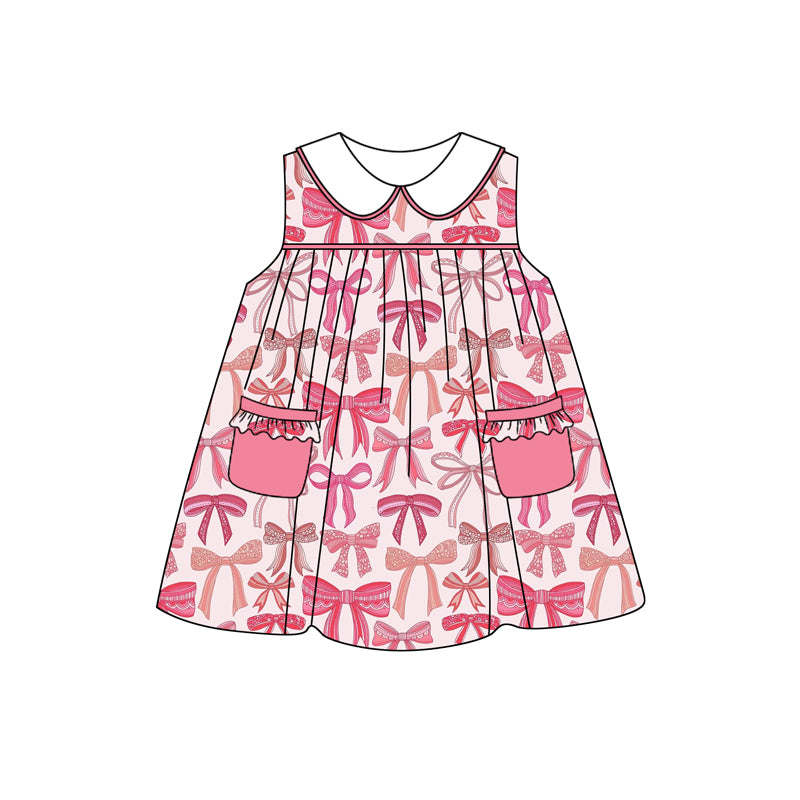 Toddle baby girl pink bow summer dress preorder