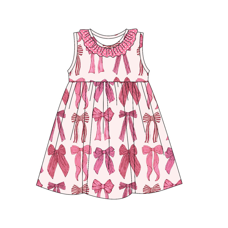 Pink bow wholesale kids summer dress preorder
