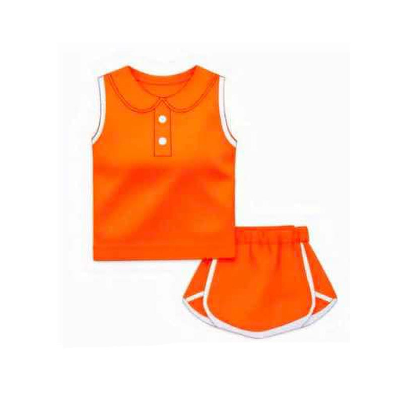 Infant baby girls orange color summer outfit preorder