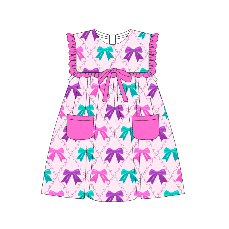 Toddle girls bow design pocket dress preorder