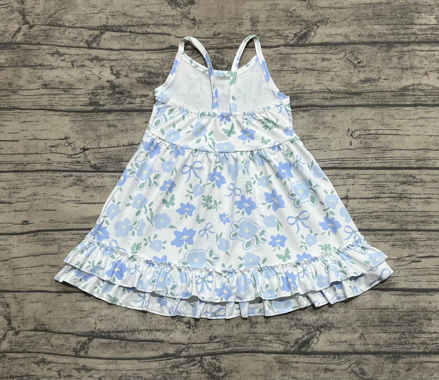 Toddle girls blue bow floral dress preorder