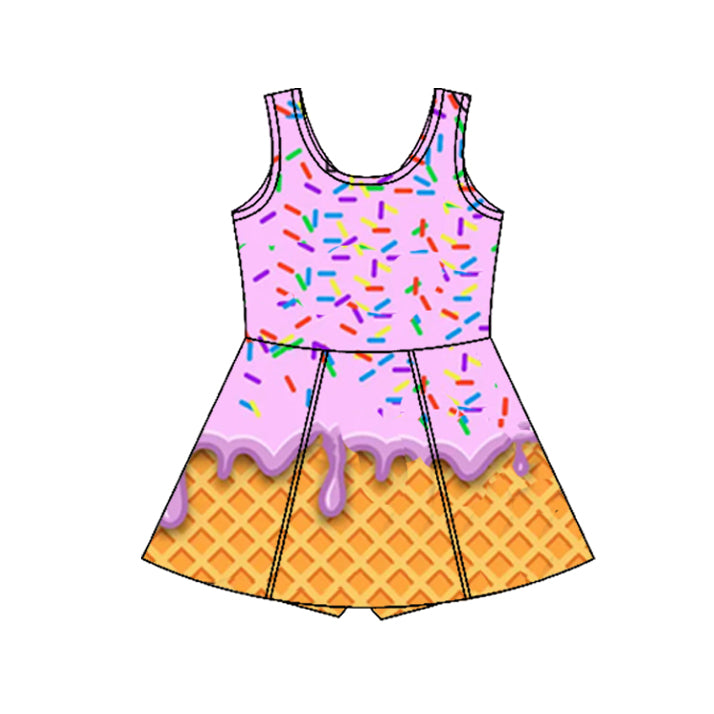 Baby girls lavender active wear athletic summer yoga skirt dress preorder