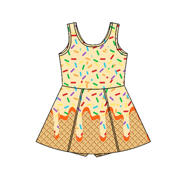 Baby girls yellow active wear athletic summer yoga skirt dress preorder