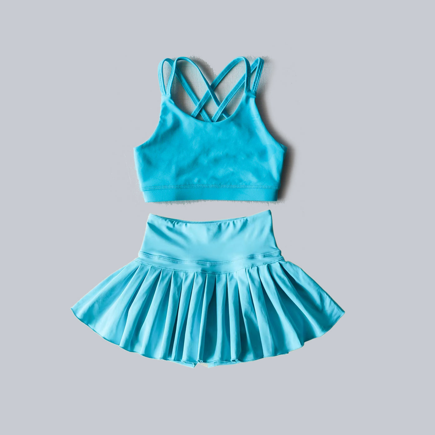 Baby girls dark blue active wear athletic summer yoga skirt outfit preorder