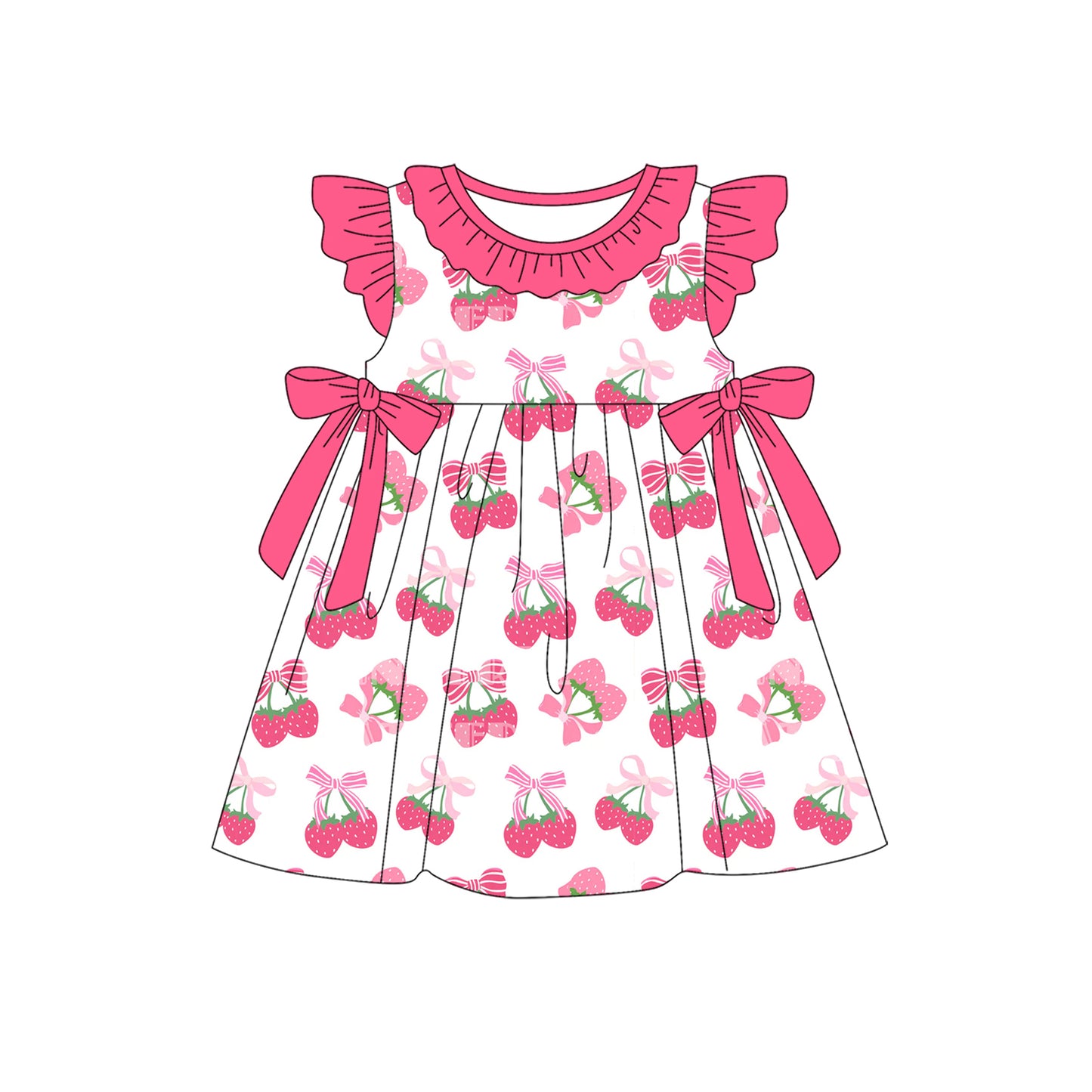 Strawberry design girls summer dress preorder