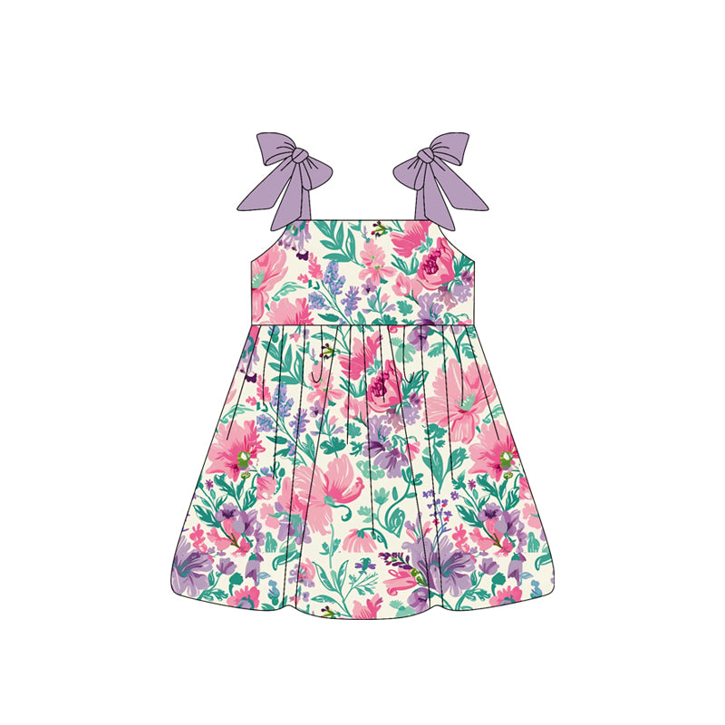 Pink lavender floral toddle girls dress preorder