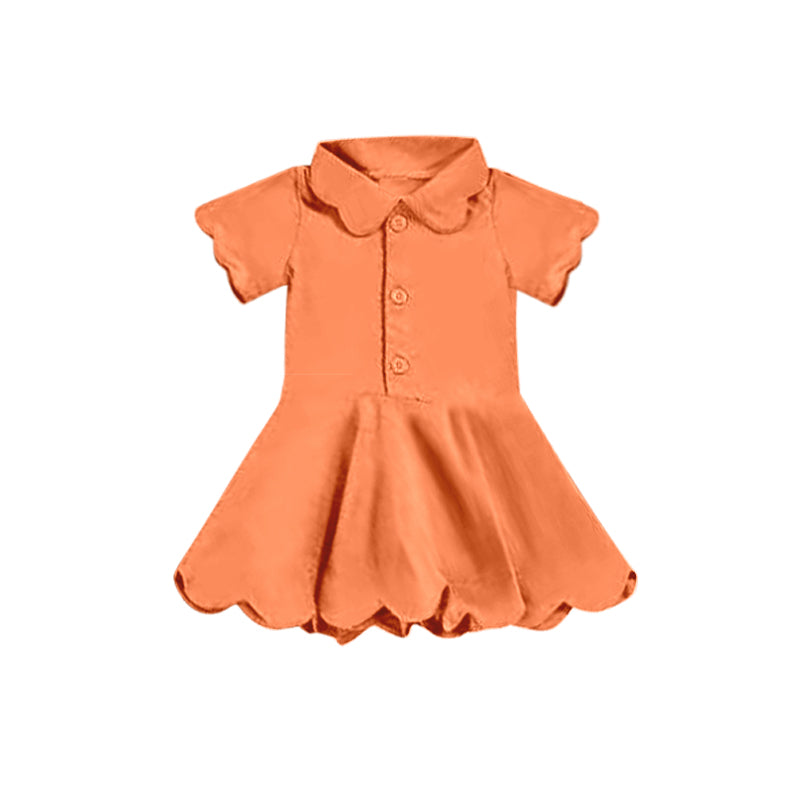 Baby girls orange color active wear athletic summer yoga polo skirt dress preorder