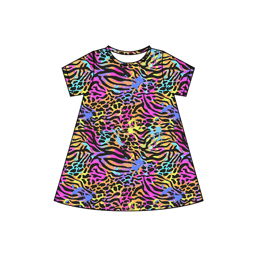 Tiger print toddle girls dress preorder